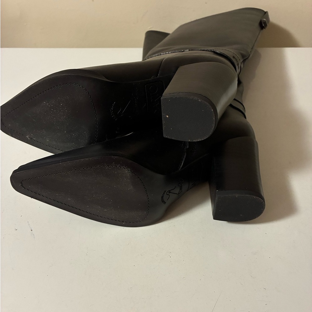 Franco Sarto Sleek Black Heeled Boots - Picture 4 of 4